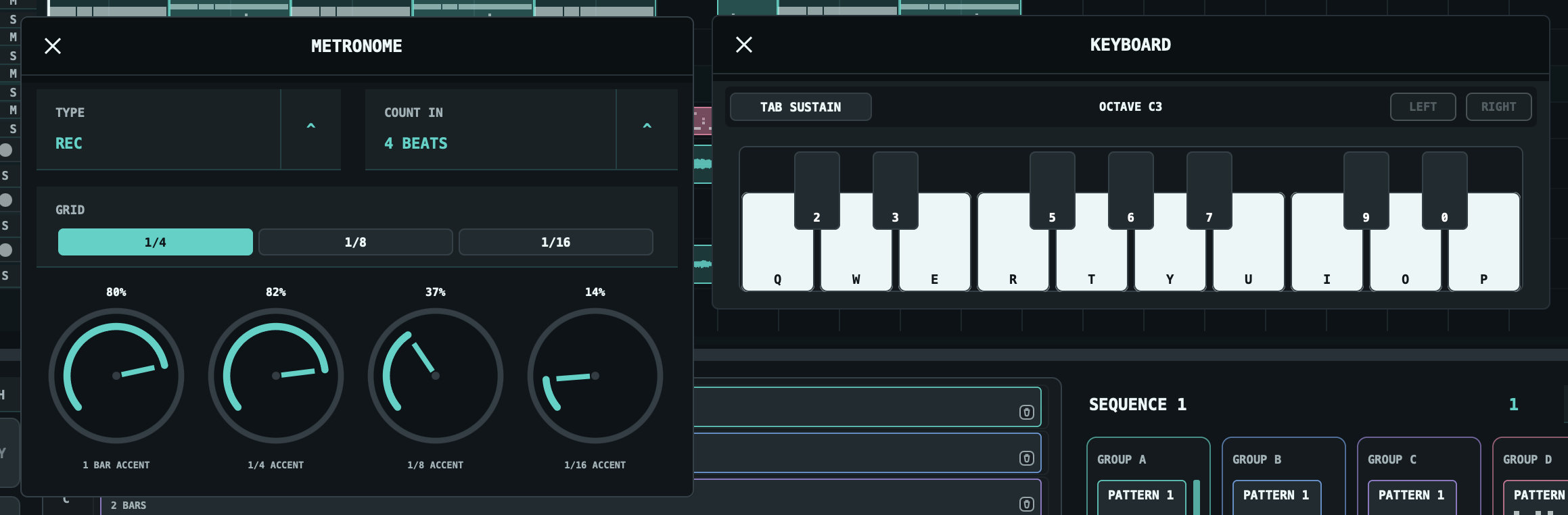 VU Studio metronome and keyboard utilities